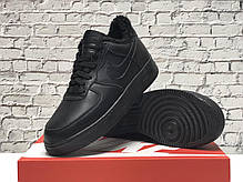 Зимние мужские кроссовки Nike Air Force black с мехом. ТОП Реплика ААА класса., фото 2