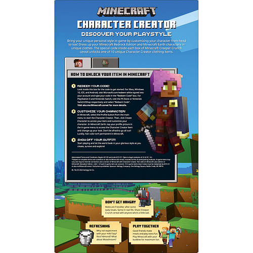 Хлопья Kellogg's Minecraft Creeper Crunch Cinnamon with Marshmallows ...