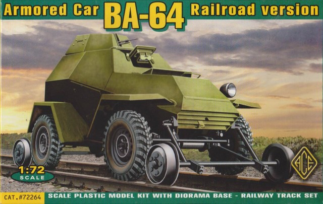Пластикова модель 1/72 ACE 72264 Броньована машина БA-64 Залізнична версія