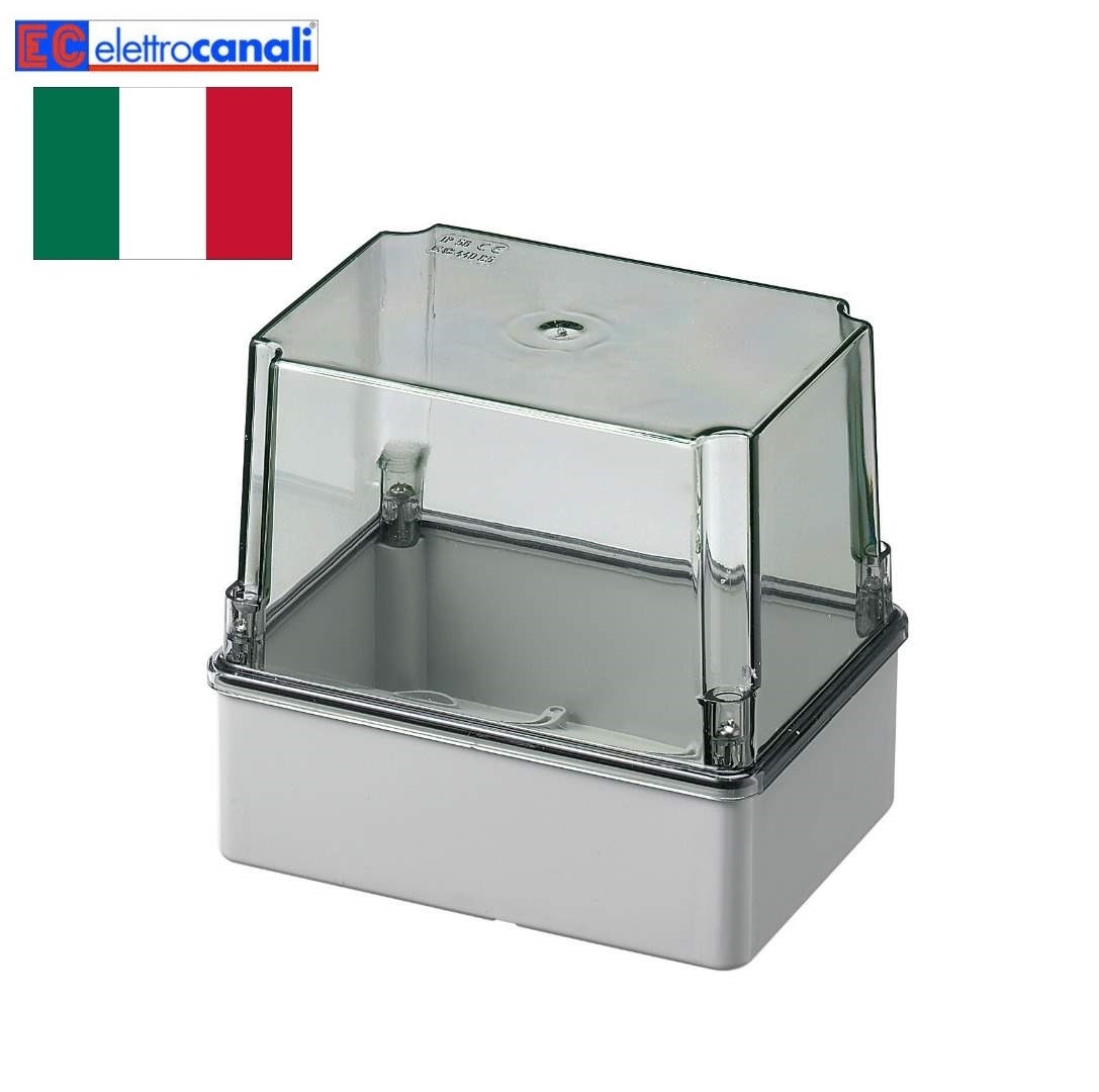 Коробка розподільна IP56 150x110x140 Elettrocanali EC440C5 (настінна з прозорою кришкою)
