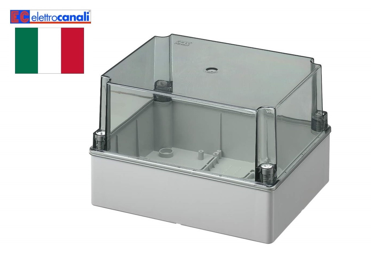 Коробка розподільна IP56 240x190x160 Elettrocanali EC440C7 (настінна з прозорою кришкою)