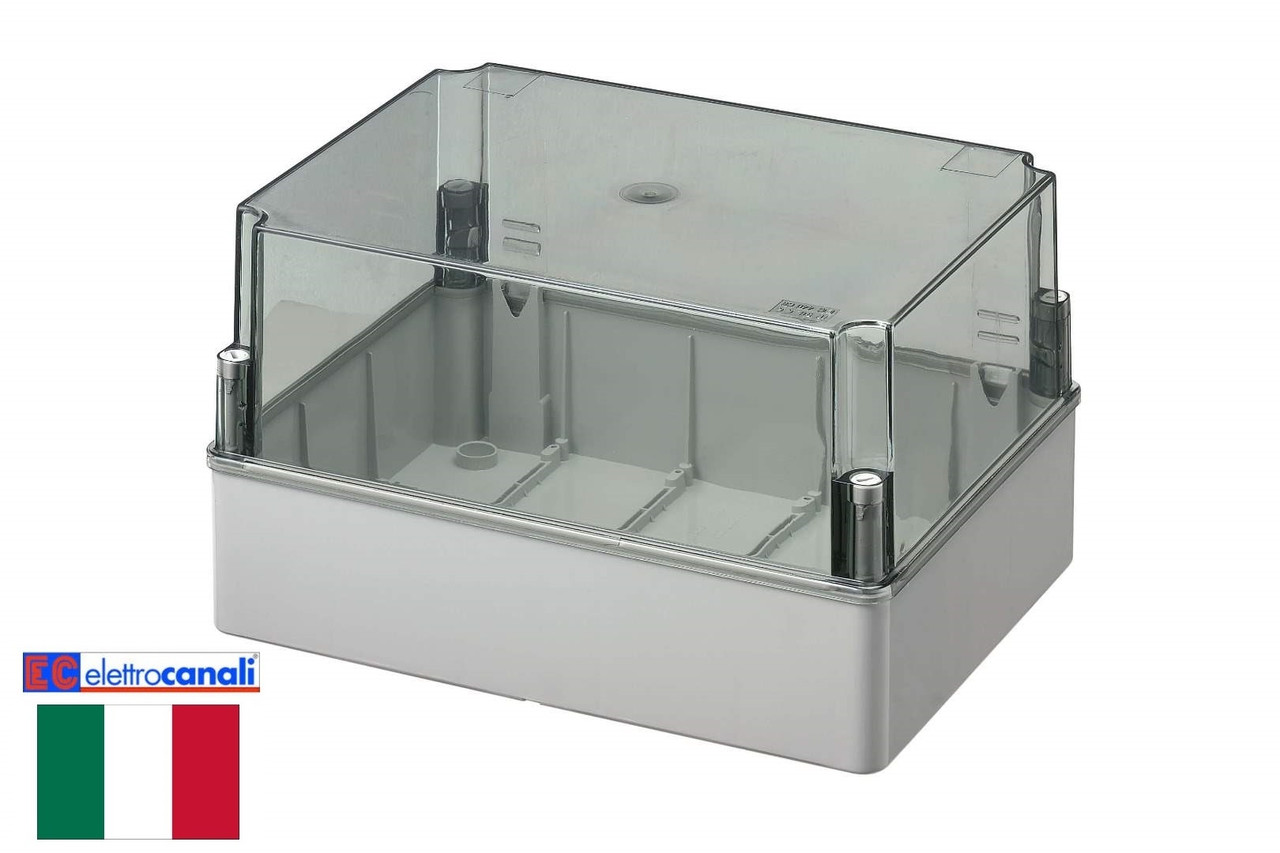 Коробка розподільна IP56 300x220x180 Elettrocanali EC440C8 (настінна з прозорою кришкою)
