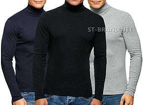 M - 4XL. Чоловічий гольф (водолазка), комір з відворотом - сірий, фото 5