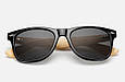 Окуляри сонцезахисні Wayfarer bamboo з бамбуковими дужками, фото 5
