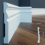 Ударостійкий плінтус LPC-09 Cezar з дюрополімер висотою 119 мм. Польща, фото 2