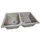 Мийка кухонна гранітна Perfelli CELINE PGC 2081-76 GREY METALLIC, фото 6