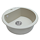 Гранітна мийка на кухню Perfelli SONNO RGS 105-51 LIGHT BEIGE, колір світло-бежевий, кругла врізна без крила, фото 6