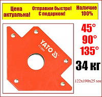 Струбцина магнитная Yato для сварки 122 Х 190 Х 25 ММ 34 кг Ø=46 мм