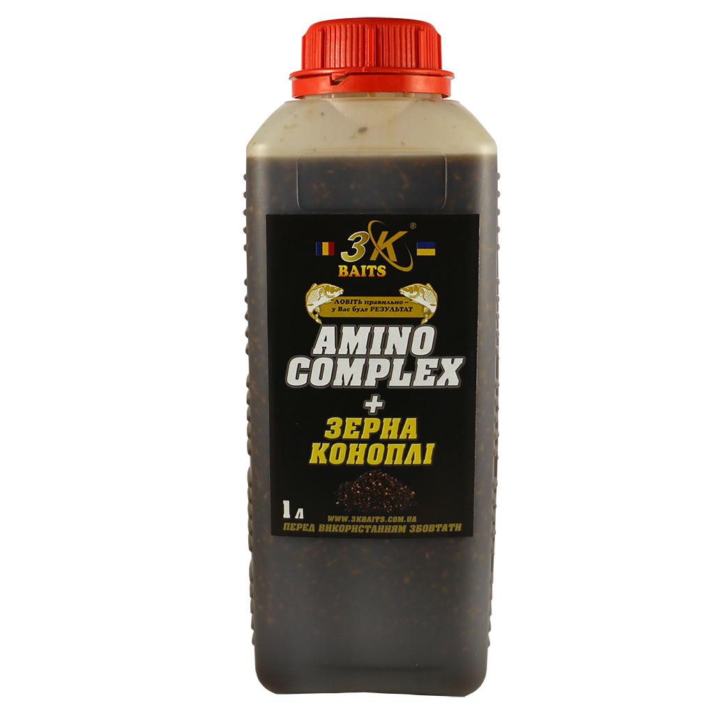 Прикорм 3KBaits Зерна конопель залиті в AminoComplex 1000мл (3KB1140)