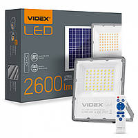 Прожектор LED 30W 5000K на сонячних батареях VIDEX з пультом, 25743