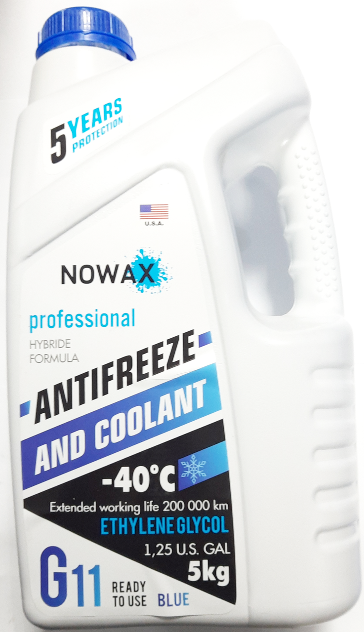 Антифриз синій 5кг NOWAX BLUE G11 -40, фото 1
