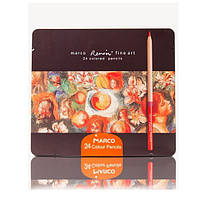Цветные карандаши MARCO (Марко) Renoir Fine Art 24-ТN, Подарочный набор 24 цвета