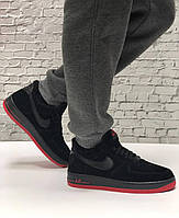 Чоловічі кросівки Nike Air Force 1 Black (на хутрі) \ Найк Аір Форс Чорні