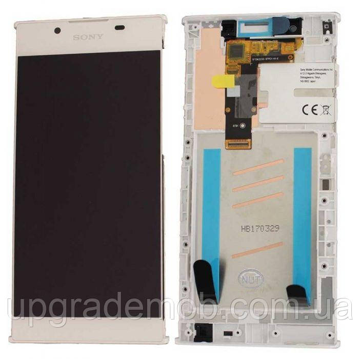 Дисплей модуль тачскрин Sony G3311 Xperia L1 /G3312 /G3313 білий оригінал з рамкою
