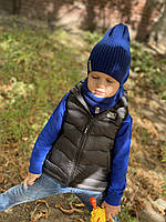 Демисезонный детский вязаный набор шапка и снуд ручной работы весна осень.