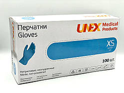 Рукавички нітрилові 4 г. Блакитні UNEX розмір XS