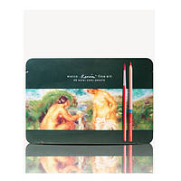 Цветные акварельные карандаши MARCO (Марко) Renoir Fine Art Aqua 48ТN, Подарочный набор 48 цветов с кисточкой