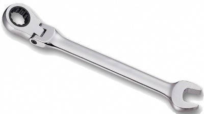 Ключ рожково-накидний трещоточный, шарнірний 10 мм, L=155 мм F 75710F, фото 1