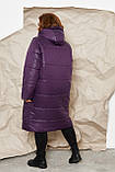 Стильне жіноче стьобана батальне пряме пальто-куртка з капюшоном супер-батал р. 58-64. Арт-1313/37, фото 6