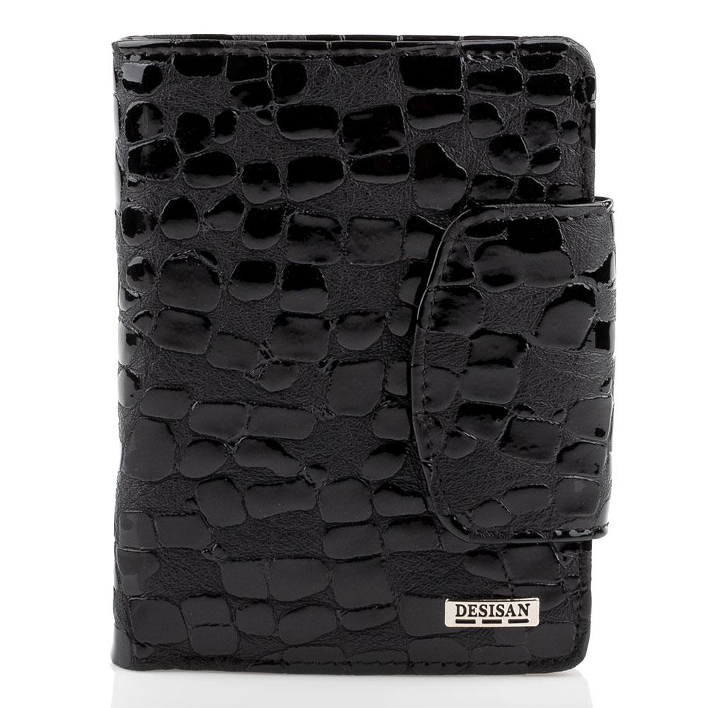 Жіночий гаманець портмоне шкіряний компактний тонкий Desisan чорний (t086)