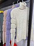 Жіночий стильний светр-гольф із призбираними рукавами (в кольорах), фото 4
