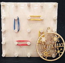 Дерев'яний математичний планшет, геоборд Фантазуємо з резиночками / Геометричні 5х5 90016, Роз. від 3 років