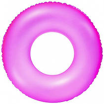 Надувний круг однотонний, неоновий Intex 59262 Рожевий