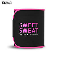 Спортивный пояс триммер для похудения Sports Research Sweet Sweat Waist Trimmer Pink M (талия до 97 см)