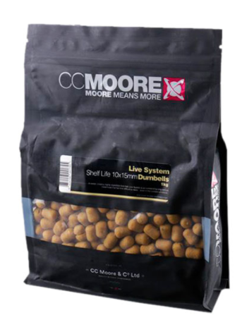 Бойли CC Moore Live System Shelf Life Dumbells 15x18мм, фірмові солодкі бойли CCMoore Live System 1кг