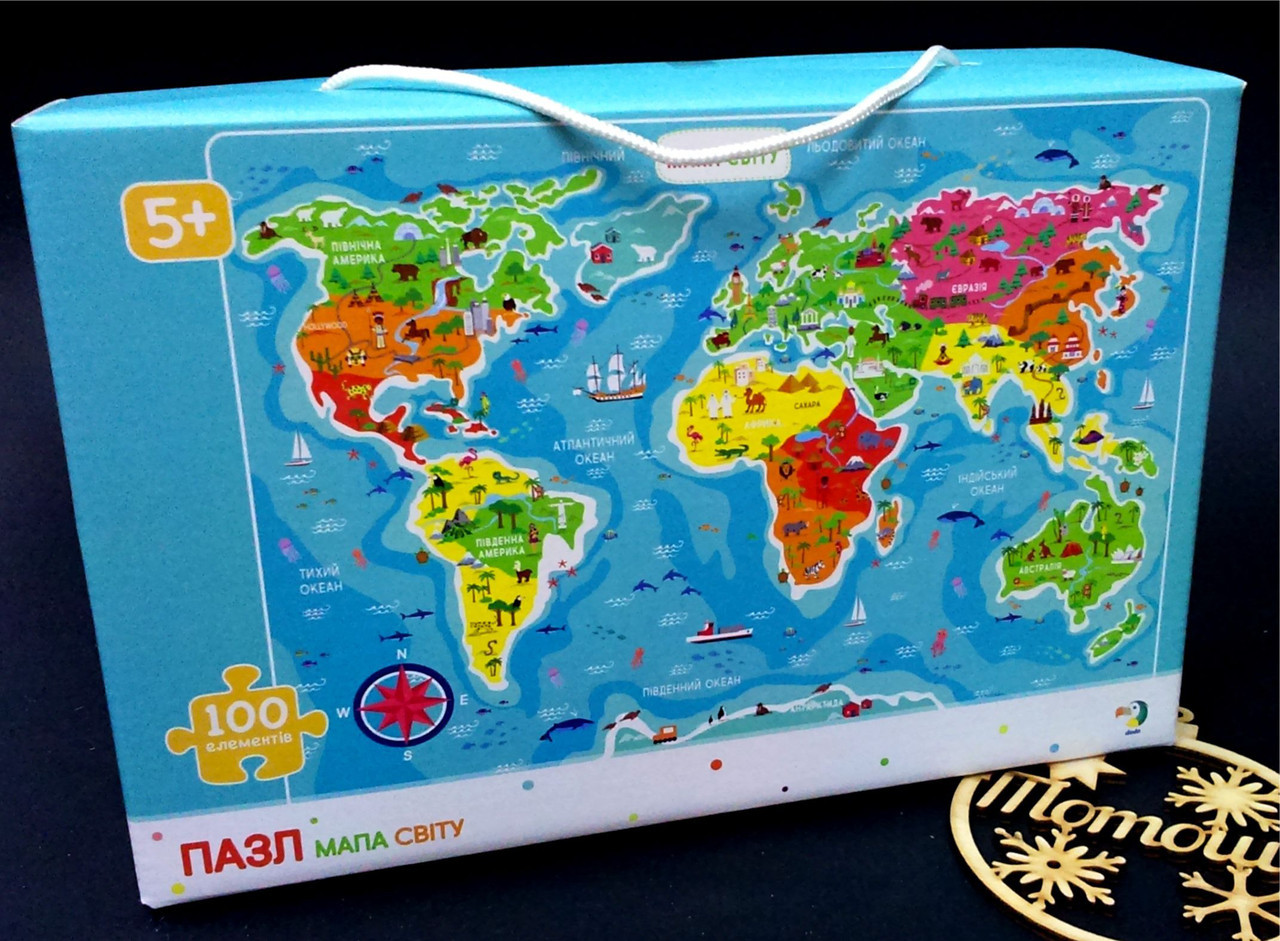 Картонні пазли Карта світу / Мапа світу (100 дит.), Додо / Dodo