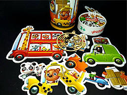 Пазли 5 в 1 Машинки Puzzlika, 20 елементів, для дітей від 2 років