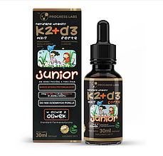 Вітаміни Junior (для дітей), Vitamin K2 MK-7 20µg + D3 800IU Forte 30ml, PROGRESS LABS