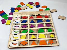 Дерев'яна гра Планшет Колір-форма Познавалка Poznavalka