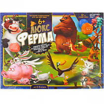 Настільна гра "Ферма Люкс" Danko Toys, для 2-4 гравців, від 6 років, 120 фішок тварин