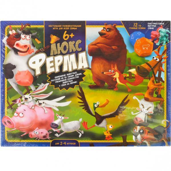Настільна гра "Ферма Люкс" Danko Toys, для 2-4 гравців, від 6 років, 120 фішок тварин, фото 1