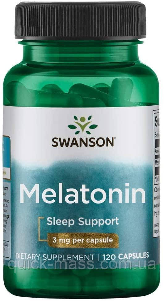 Мелатонін проти безсоння для поліпшення сну Swanson Melatonin 3mg 120caps, фото 1