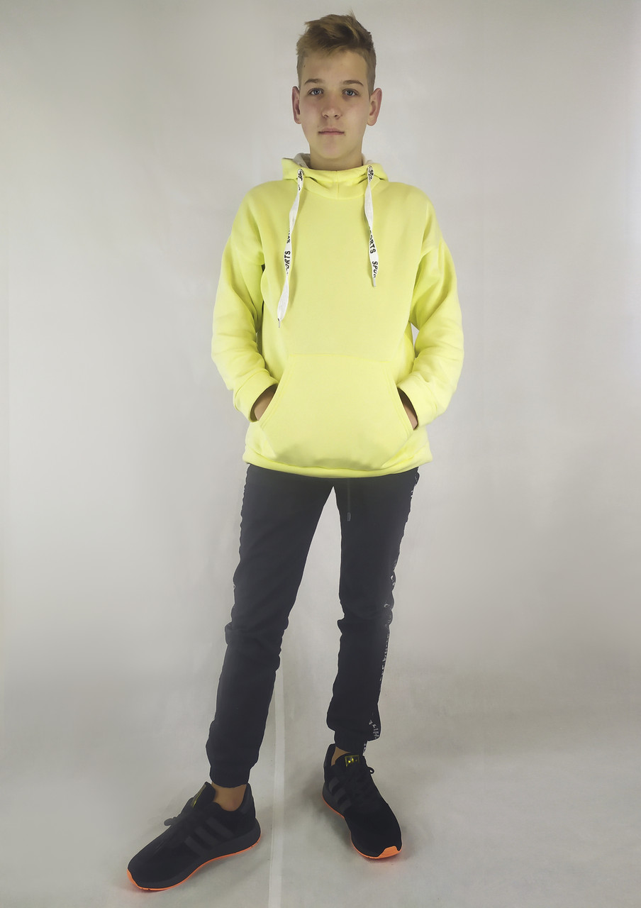 Чоловіча кофта-толстовка на флісі із капюшоном та кишенями XL, XXL, 3XL, фото 1