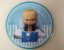 Набір паперових тарілок принт Boss Baby 18см. 5шт.