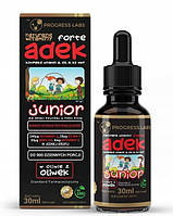 Витаминный комплекс Junior (для детей), ADEK A, D3, E, K2 MK-7 30ml, PROGRESS LABS