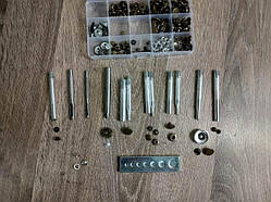 Набір для установки кнопок і люверсів 14 предметів+ набір фурнітури кнопки люверси хольнітени