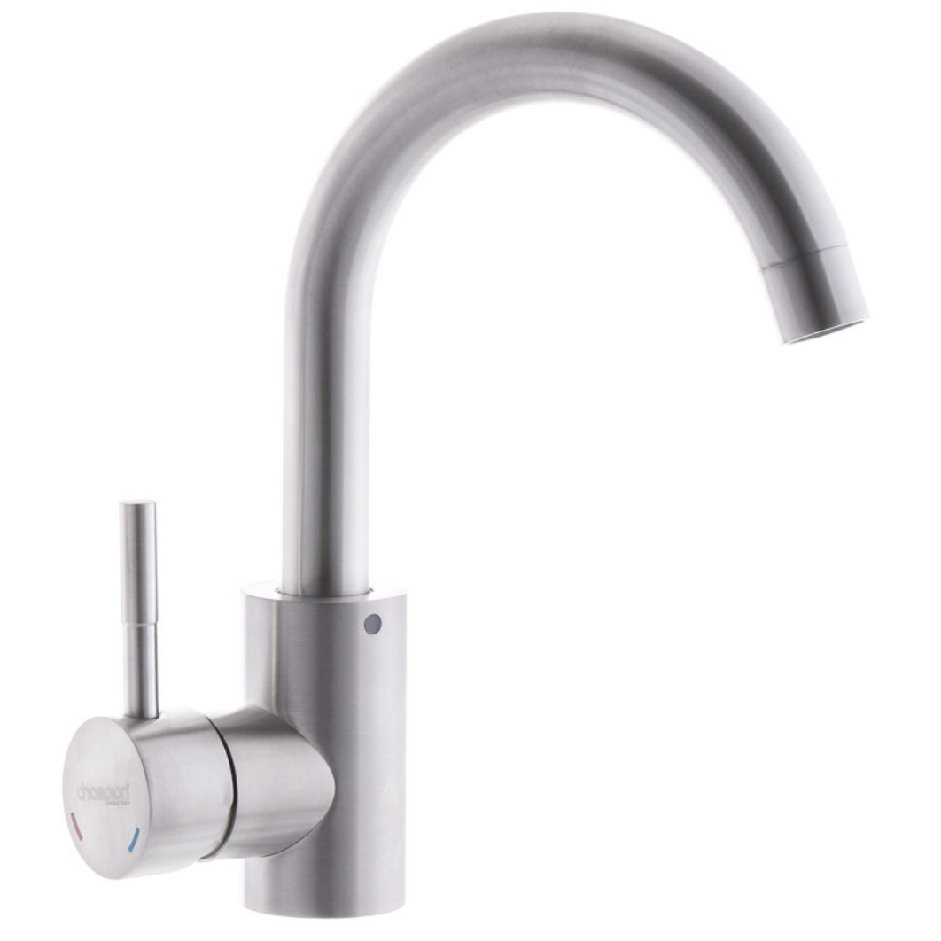 CHAMPION SUS-001 Змішувач для умивальника.  Неіржавка сталь (з підводкою), фото 1