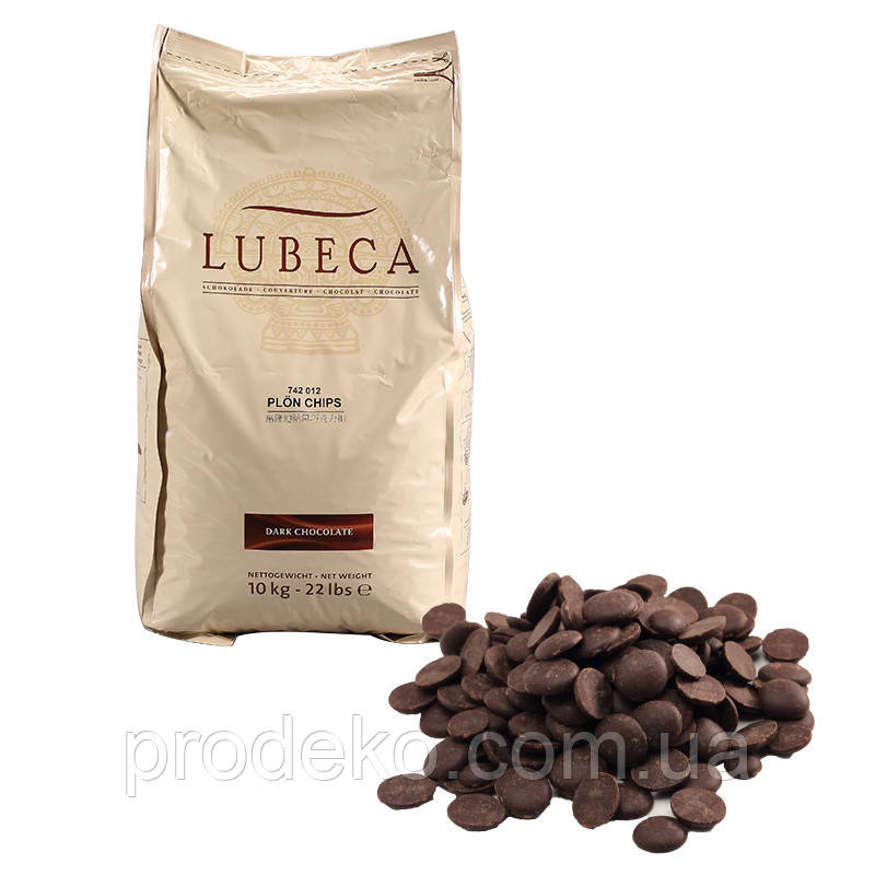 Шоколад темний кувертюр Lubeca PLON 70% у вигляді калет 10 кг