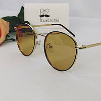 Круглі коричневі сонцезахисні поляризовані фотохромні (хамелеон) окуляри