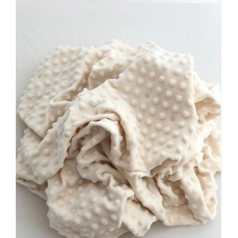 Плюшевий чохол  на кушетку массажну  молочний дотс, 80×220 см, фото 1