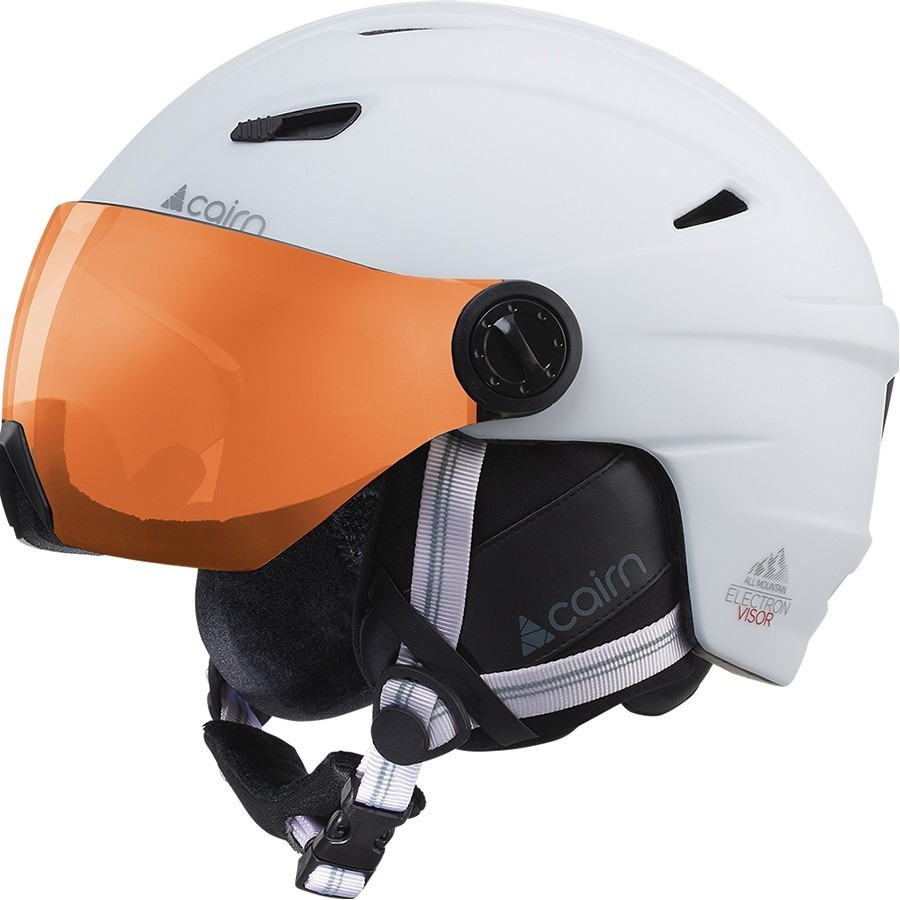 Горнолыжный и сноубордический шлем Cairn Electron Visor SPX2 mat white 57-58 (белый) - фото 1 - id-p1282932334