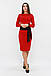 Жіноче класичне плаття з поясом Karina, червоний, фото 3