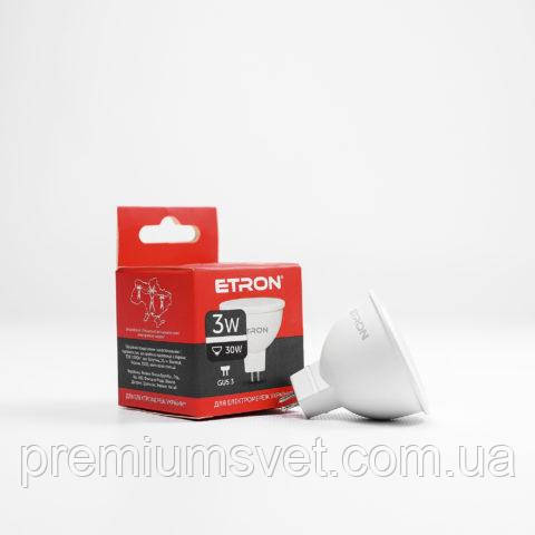 Лампа св/діод ETRON Light Pover MR16 3W 4200K GU5.3 (1-ELP-064), фото 1