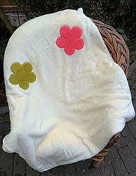 Плед Євро "Ромашка" однотонний з флісу білий