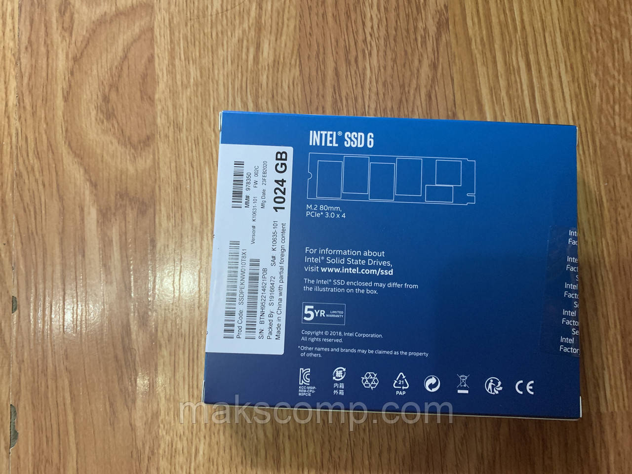 SSD Intel 6600p 1TB m.2  NVMe PCIe