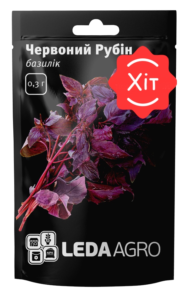 Насіння Базиліку Червоний Рубін, червоний ароматний 0,3 г (LedaAgro), фото 1